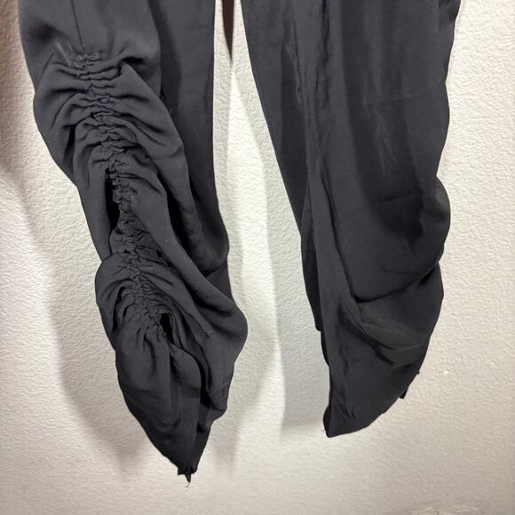 Superdown Womens Medium Ruched Ankle Drawstring Cargo Pants Black Pockets - Picture 4 of 8